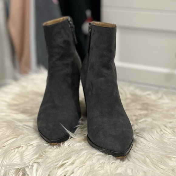 Charcoal Suede Ankle Boots - Picture 2 of 6